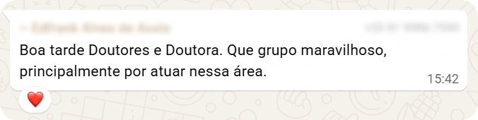 Feedback de participante de uma das comunidades